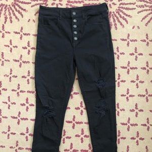 American Eagle Super High Rise Black Jeggings